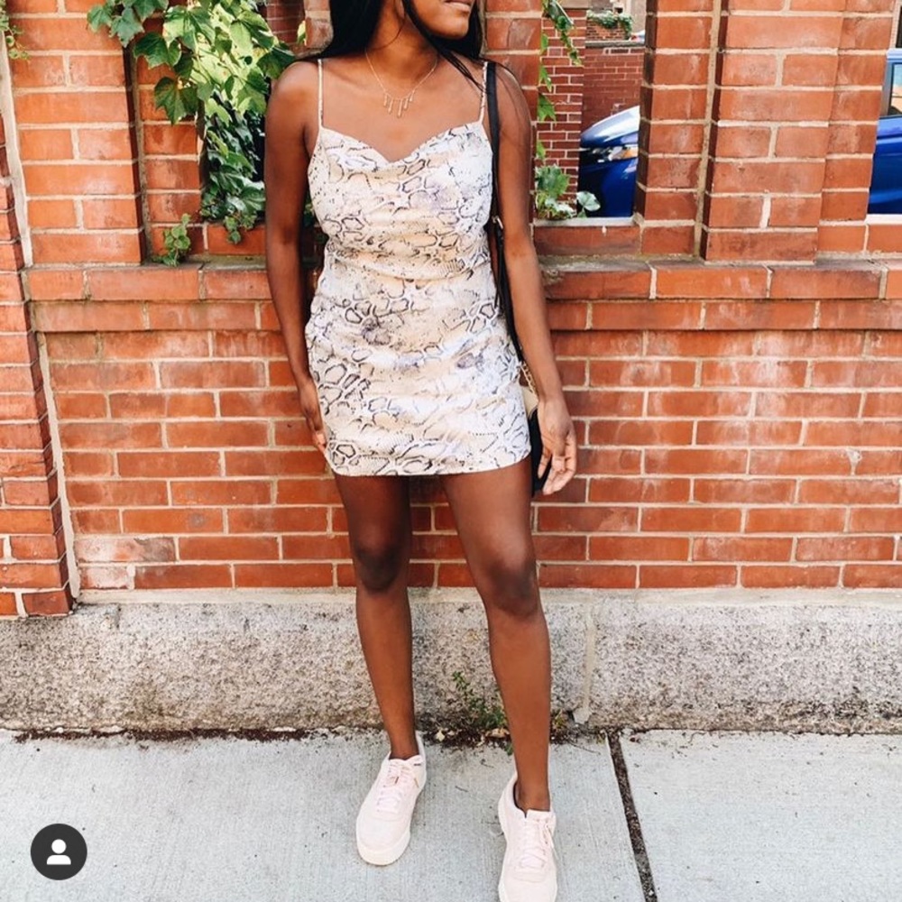 J.O.A snake slip dress